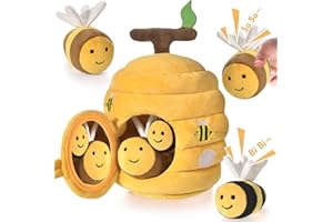 Alsatic Baby Toys for 1 Year Old, Soft Beehive with 5 Stuffed Bees, Crinkle, Rattle, Mirror, Montessori Toys for One Year Old Birthday Gift, Babies Sensory Balls for 12-18 Month Baby