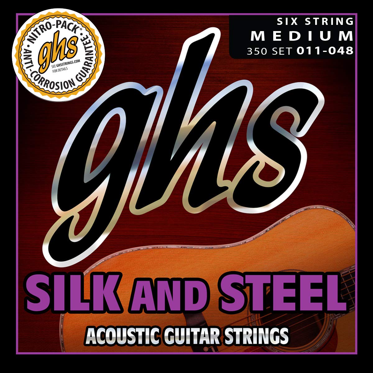 GHS 350 Silk n Steel 11 - 48 Medium Acoustic Guitar String Set