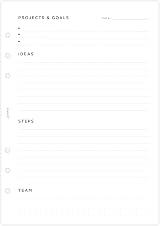Filofax A5 Minimal Project Management Refill 56 sheets 80gsm view 3