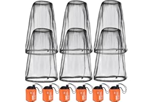 WHOLELOVEIN 6 Packk Mosquito Covers Wearable Head Net Face Mesh Protecting Net Mosquito Fly Insects Bugs Preventing for Outdoor