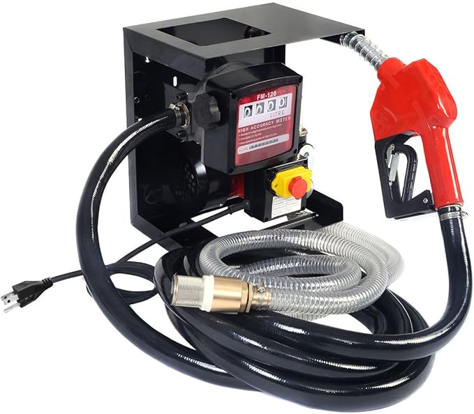 Goplus® New Electric Diesel Oil Transfer Pump 110V Fuel Manual Nozzle Hose w/ Meter, Electric