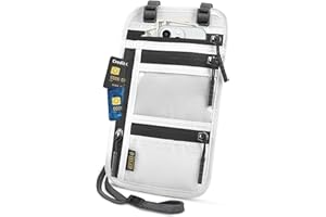 TOPBAG Travel Essentials Passport Holder Slim, Rfid Blocking Travel Wallet for Women and Men, Anti Theft Travel Document Organizer with Adjustable Strap, Neck Money Pouch to Protect Your Information