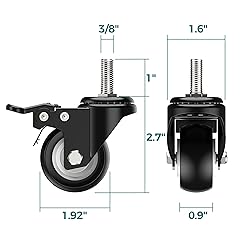HOLKIE Caster Wheels 2 inch Total Locking Stem