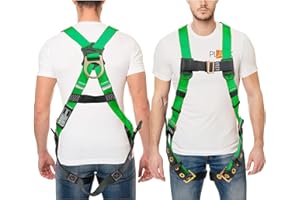 Palmer Safety Construction Harness 5 Point Adjustment, Back D-Ring, Grommet Legs, Multiple Styles I OSHA ANSI Compliant