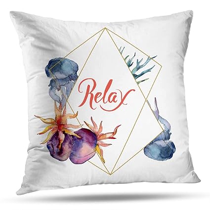 Amazon Com Deronge Watercolor Sea Life Decorative Pillow Covers