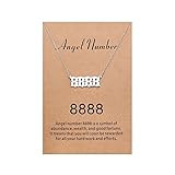 Sunique Angel Number Necklace for Women 8888