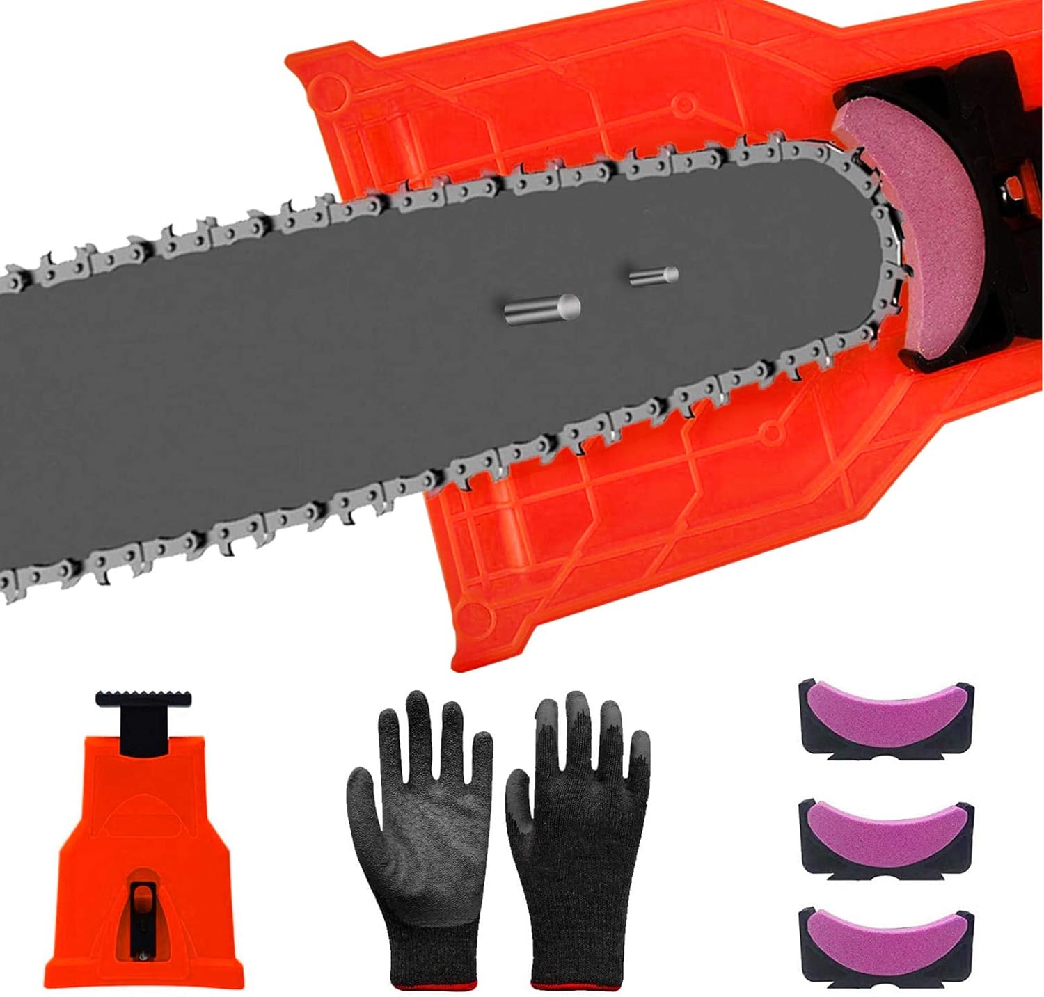 Chainsaw Sharpener, Universal Chain Saw Blade Sharpener Fit for 2Hole