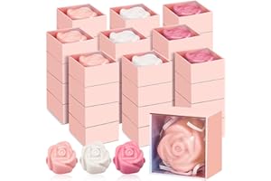 Loopeer 50 Pcs Rose Soap Favors Mini Bridal Shower Wedding Favors for Guests Baby Shower Decorations, Beige White, Pink, Rose Red