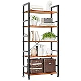 SMUG Book Shelf, 5 Tier Bookshelves Tall Modern