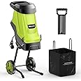 Yeryork Wood Chipper, 15-Amp with 1.8" Feed Hopper 45L Collection Bag Electric Wood Chipper & Shredder Compact & Efficient Mulcher for Easy Cleanup Ideal for Yard Waste, Branches, and Leaves Green