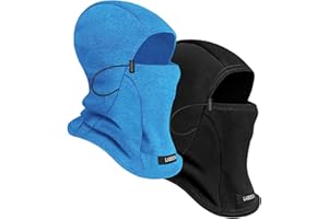 Labeol 2 Pack Kids Balaclava Ski Mask, Winter Face Mask for Boys Girls, Windproof Face Cover with Adjustable Drawstring