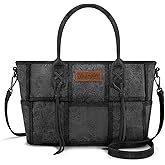 Montana West Wrangler Woven Tote Bag for Women Western Floral Tooled Purses and Handbags