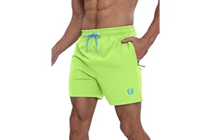 APTRO Mens Swim Trunks 5 inch Board Shorts Quick Dry Bathing Suits with Mesh Lining Beach Swim Shorts with Zipper Pockets