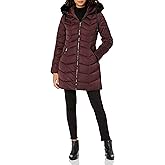 T Tahari Women's Chevron Quilted Puffer Coat