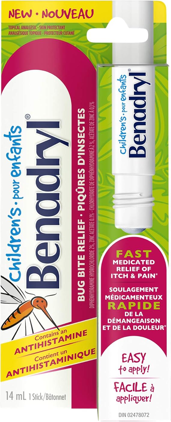 Children's Benadryl Itch and Pain Relief Stick for Bug Bites & Skin