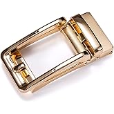 Barry.Wang Ratchet Belt Buckle Strap Replacement 1 3/8”,Leather Belt Straps for 40MM Slide Click Buckle,Trim to Fit