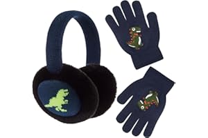 Jamntower Kids Earmuffs and Gloves Set Winter Toddler Ear Warmer Gloves for Boys and Girls Cold Weather Christmas Gifts