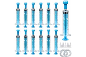 OMAWRF 30 Pack 5ml Plastic Syringe Large Syringes Catheter Tip Sterile Individual Wrap with Tip Cap Adapter Soft Tube,Measurement for Scientific Labs,Measuring Liquids,Pet Feeding,Oil or Glue Applicator(5ml