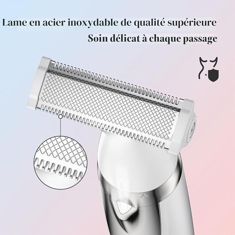 Rasoir électrique pour femme, portable 3 en 1 pour femme, rasoir corps, bikini et visage, rasoir sans fil, épilation visage, rechargeable par USB, QR-8003