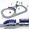 Wdmiya Train Set for Toddlers, 43 Pcs Train Toys for Kids Ages 3-8, Electric Trains Sets with Tracks (Magnetic Connection), Battery Operated Trains Birthday Gift for 3 4 5 6 7 Years Old