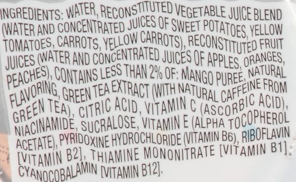 V8 +ENERGY PEACH MANGO ENERGY DRINK, MADE WITH REAL VEGETABLE AND FRUIT JUICES, 8 OUNCE CAN