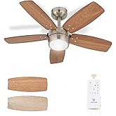 Vagizm Ceiling Fan 36'' for Small Room: Modern Ceiling Fans with Light Remote Control - Reversible Quiet DC Motor Dimmable wi