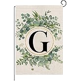 wyooxoo Monogram Letter G Floral Garden Flag 12x18 Inch Double Sided Outside Outdoor Family Last Name Initial Yard Flag