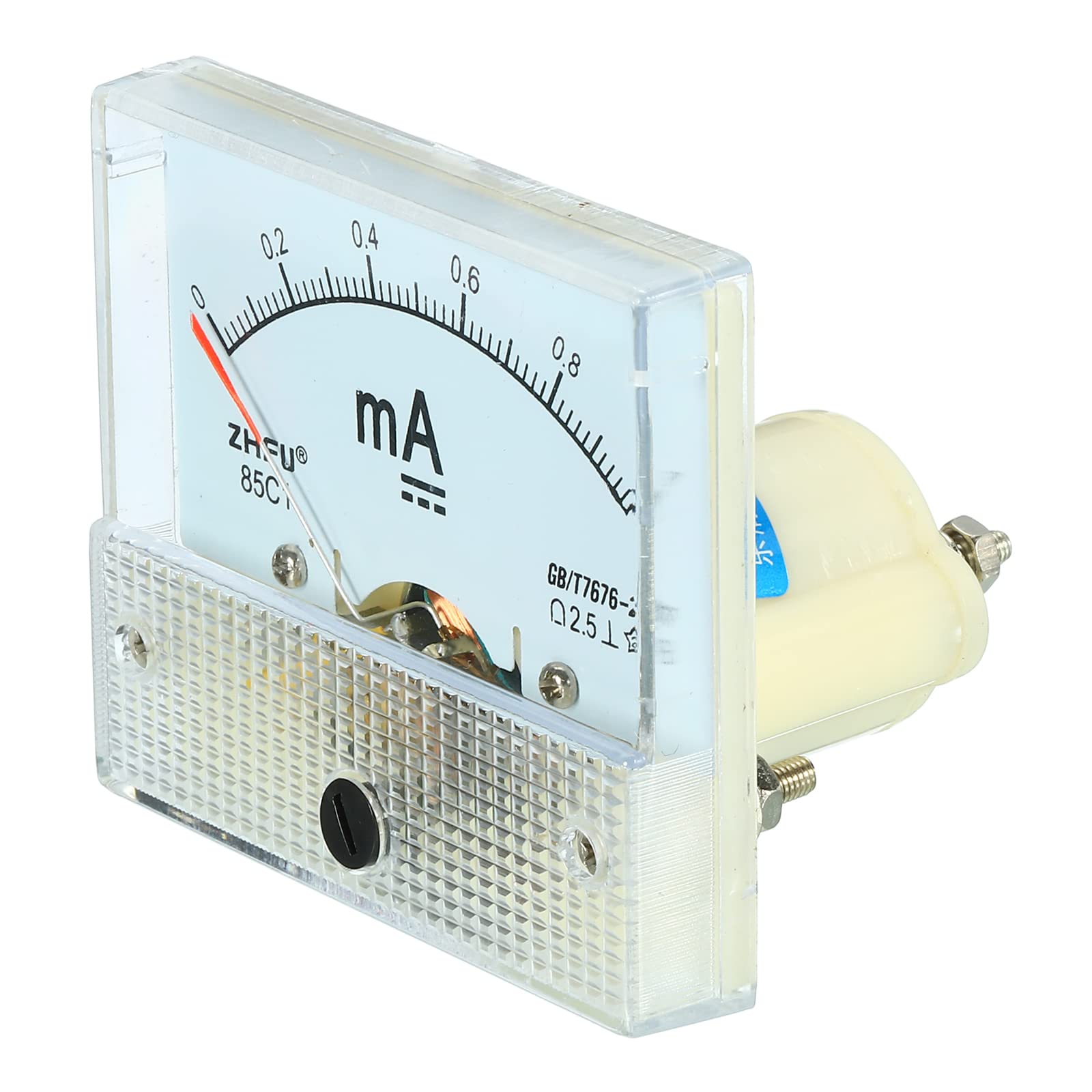 YOKIVE Analog Panel Ammeter, 85C1 Ampere Meter Current Tester, Great for Office, Art, Home, Daily Use (DC 0-1mA)