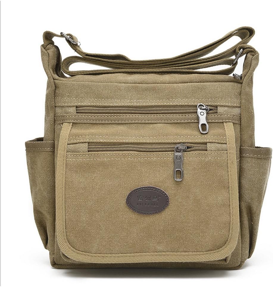 Qflmy Vintage Retro Canvas Messenger Bag Crossbody Shoulder Bag
