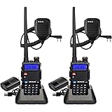 Retevis RT-5R 2 Way Radio Long Range, Walkie Talkies with Shoulder Mic, Dual Band, 128CH, High Power, Handheld Two Way Radios