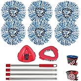 RinseClean Spin Mop Head Refill for Vileda EasyWring 2-Tanks System - Rotating Microfiber Triangle Replacement Pads Washable 