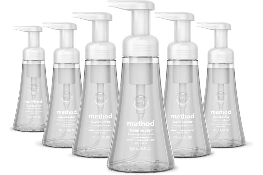 method Foaming Hand Wash, Sweet Water, 10 fl oz, 6 pack | Hydrates & Softens Skin, Designed for Gentle Everyday Cleansing, With Notes of Lemon Leaf, Grapefruit & Star Jasmine