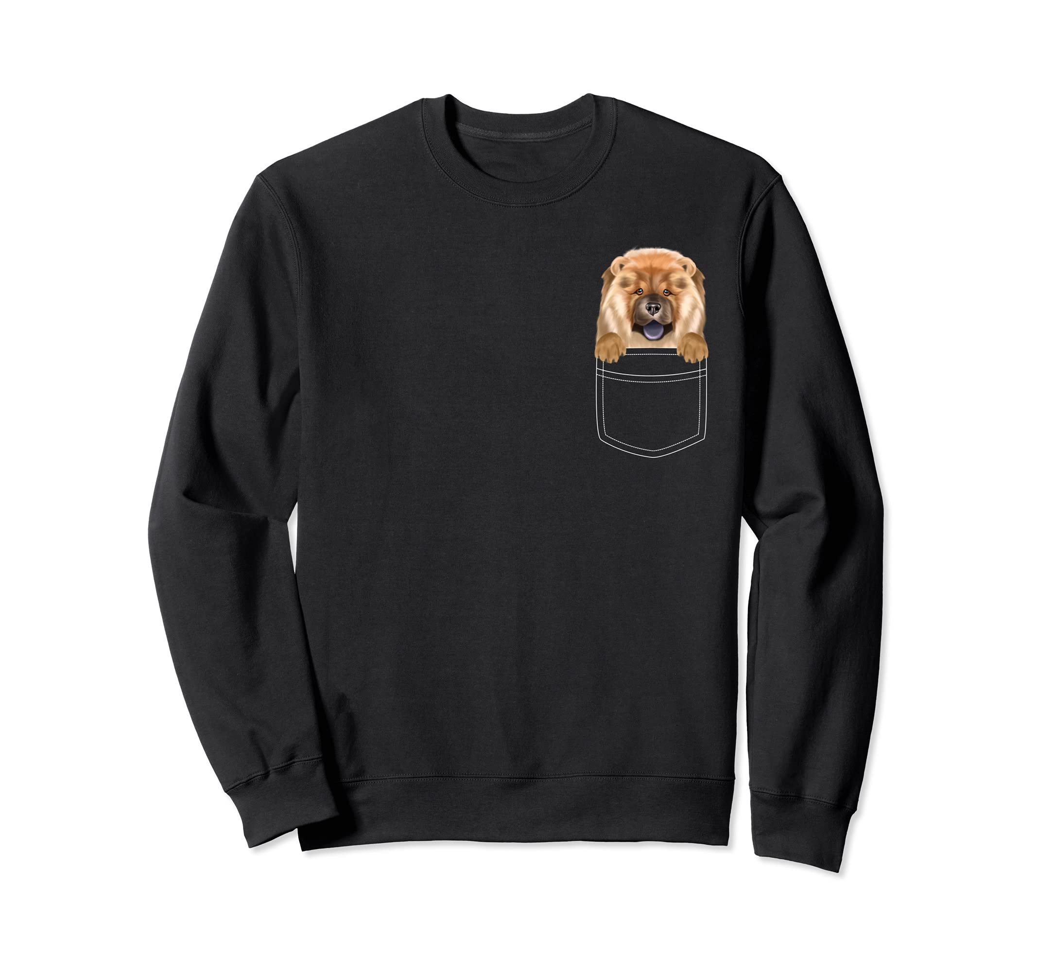 Chow Chow Dog In Pocket Funny Dog Lover Sweatshirt