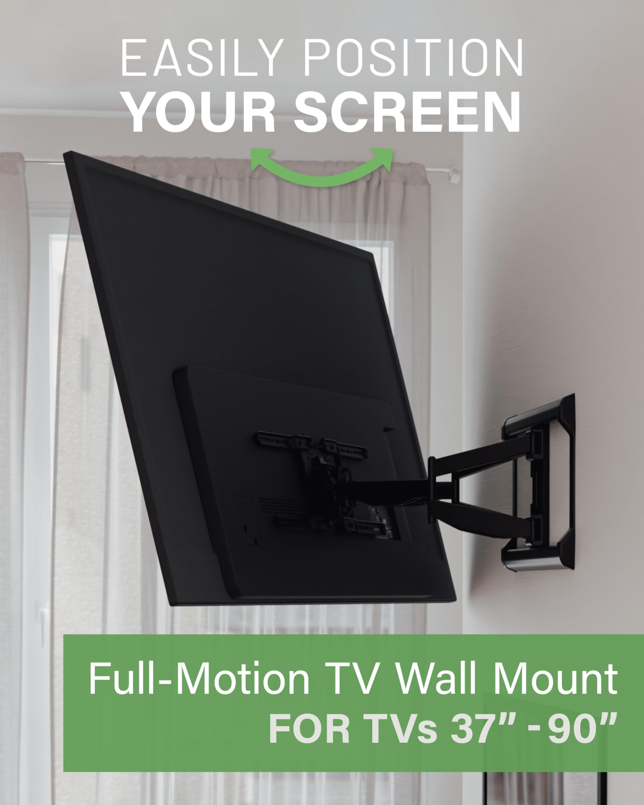 SANUS Full Motion TV Wall Mount for TVs up to 90