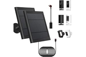 FEHUATENDA Solar Panel Outdoor for Ring Cameras With 10ft/3m Cable, 2-Pack, Compatible With Spotlight Cam Plus/Pro, Ring Stick Up Cam/Pro Battery, Spotlight Battery