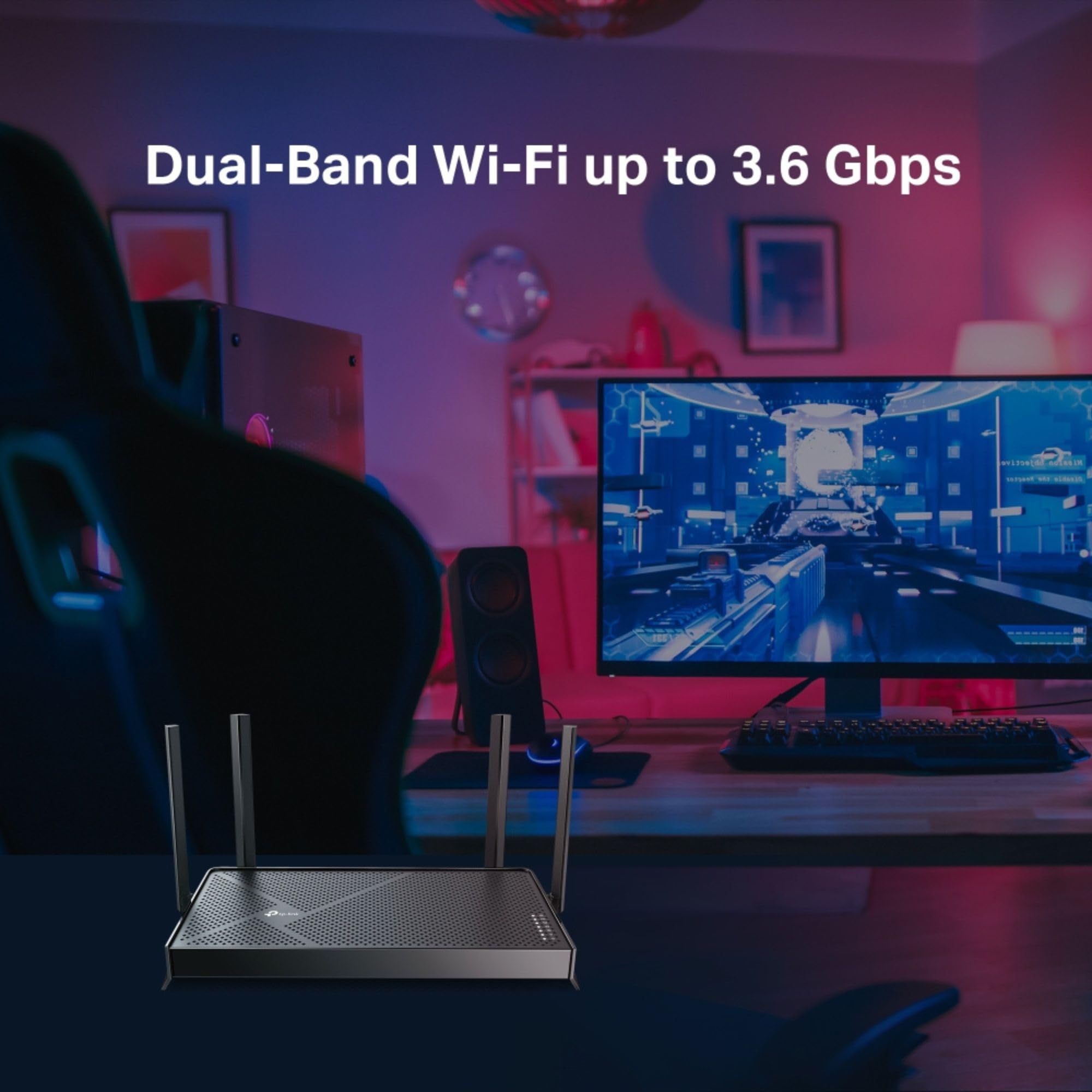 TP-Link Archer BE3600 Router WiFi 7 BE3600Mbps, WiFi Router, 2.5G Ports, USB 3.0 Port, Maximized Coverage, VPN Router, Internet Booster Routers, WiFi Booster, HomeShield Security, Easy Setup,EasyMesh