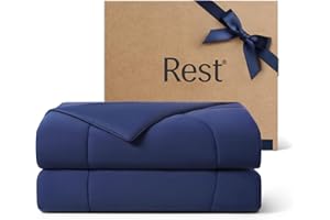 REST® Evercool® Cooling Comforter, Full/Queen, Blanket for Hot Sleepers, All Season Bedding to Keep Cool for Night Sweats, Breathable Lightweight Blanket, 90"x90" Inches, Midnight Blue