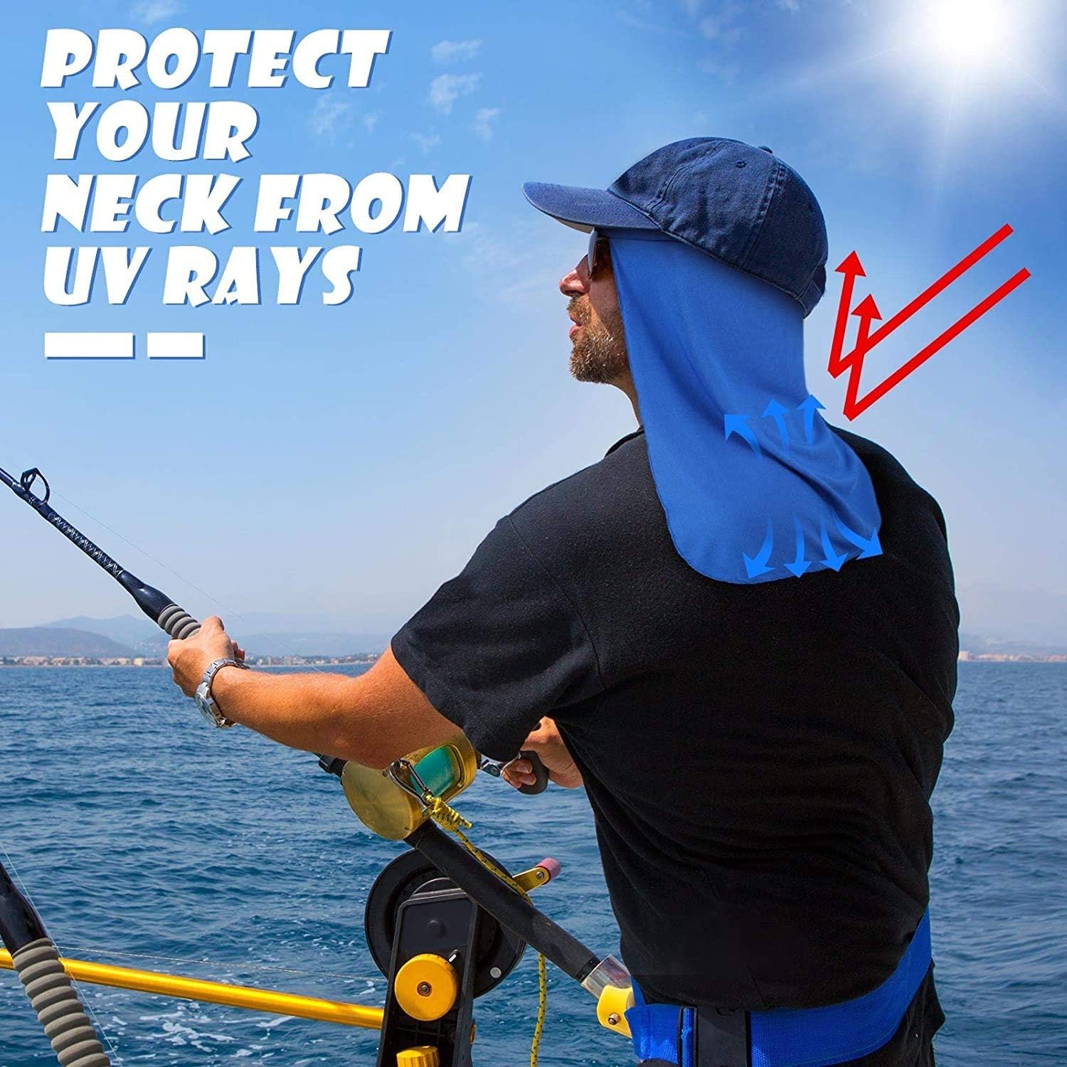 4 Pieces Cooling Skull Cap Elastic Resistant Hard Hat Cover Neck Fishing Riding - - 