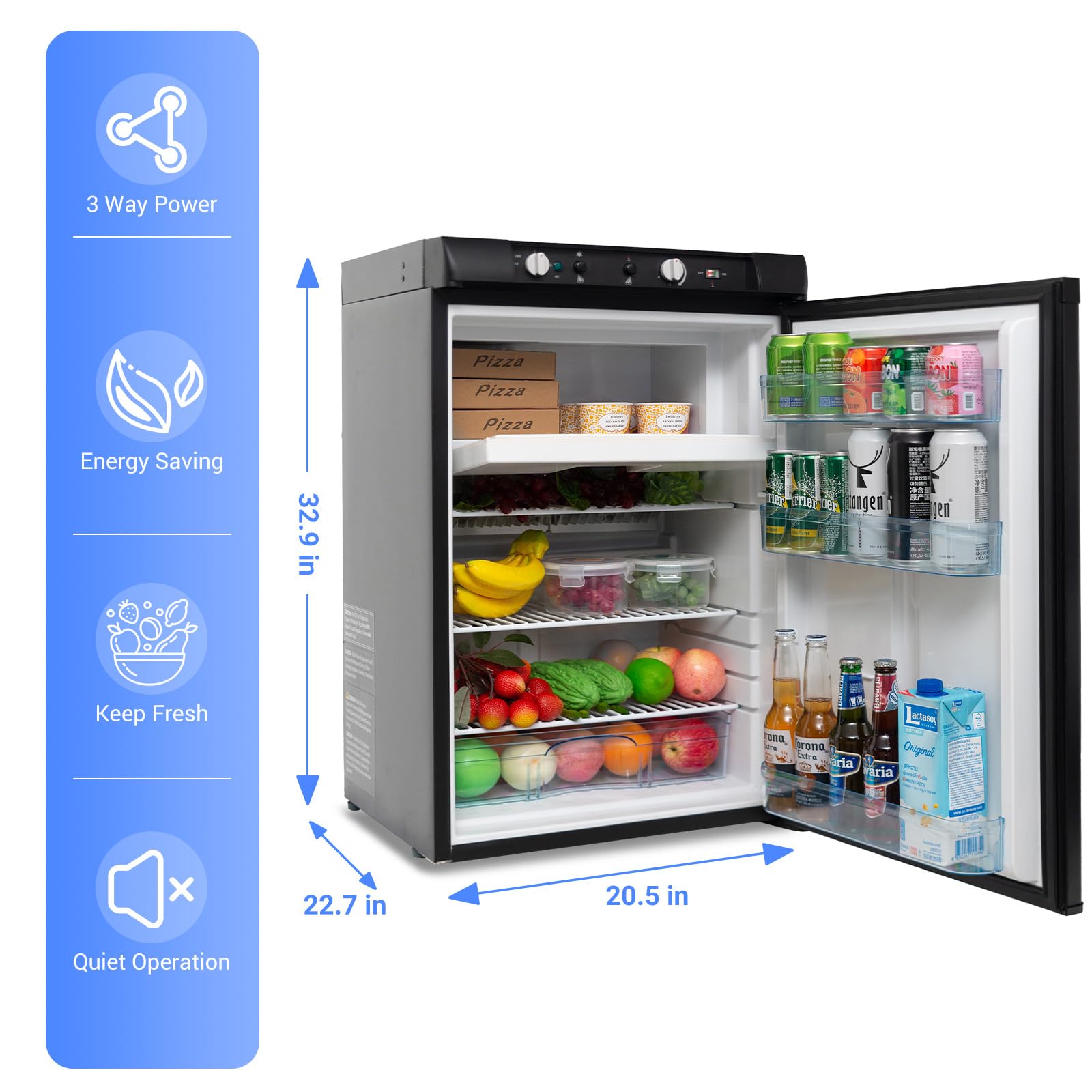 Three Way Rv Fridge Mua Techomey 3.5 Cu.Ft RV Propane Refrigerator with Freezer, 3 Way RV ...