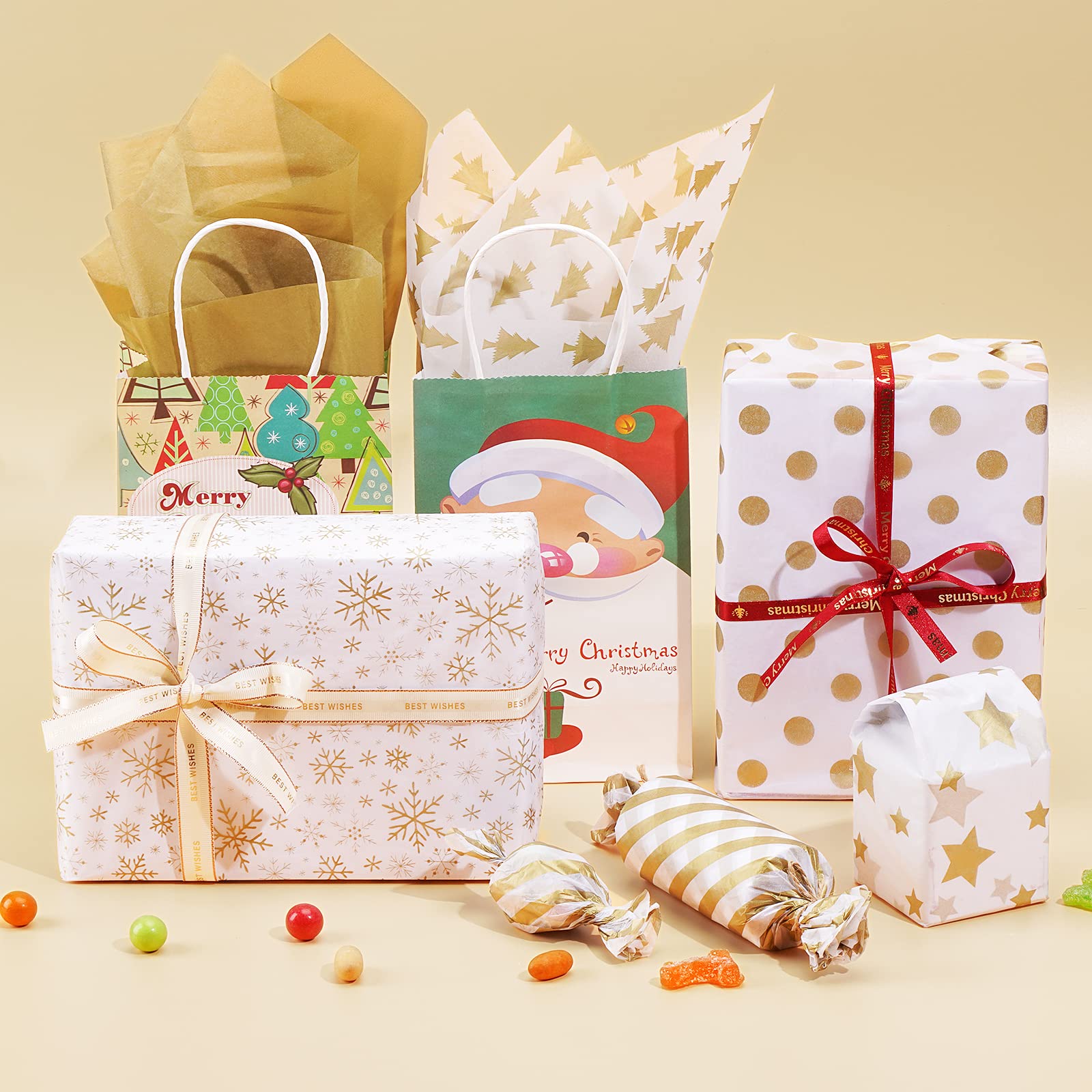 Blisstime 102 Sheets Gold Tissue Paper Gift Wrap Bulk, 19.5