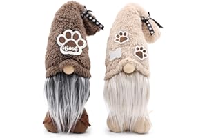 Upltowtme Dog Gnomes Paws Doll Gnomes Spring Stuffed Gnomes Swedish Tomte Puppy Tiered Tray Decoration Farmhouse Home Decor Gift for Dog Lover