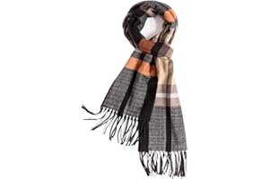 TUSHUSTY Scarf For Men Women Winter Warm Neck Plaid Solid Scarves Fall Softest Classic
