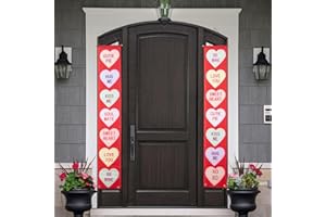 Yogayet Valentines Day Decorations, Happy Valentines Day Banner Indoor Outdoor Valentines Day Decor Door Banner Porch Signs Valentines Banners Valentine's Day Party Decorations