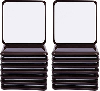 Ezprotekt 2.5 inch Furniture Sliders for Carpet 16 pcs Brown Self-Adhesive
