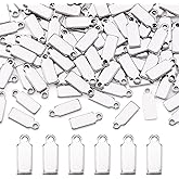 Pandahall 100pcs Tiny 304 Stainless Steel Rectangle Blank Stamping Tags Pendants Charms 11x4x0.6mm for Bracelet Necklace Jewelry Making