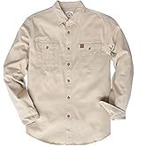 Dubinik® Mens Button Up Shirts Long Sleeve Casual Button Down Work Shirt Men Two Pocket Cotton with Comfortable