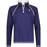 White Water Life New Harbor Mens 1/4 Zip Pullover – Ultra-Soft Brushed Stretch Performance Long Sleeve Golf Shirt Men -XXXL -Navy-
