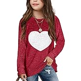 Apbondy Girls Shirts Casual Long Sleeve Crewneck Loose Striped Sweatshirts Pullover Tops