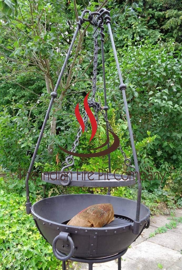Fire Pit Brazier Kadai Logburner Wrought Iron 25 Metal Amazon