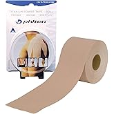 Phiten X30 Titanium Power Tape Roll - Water-Resistant Kinesiology Tape for Muscle, Knee, Shoulder and Joint Support - Professional Sports Therapeutic Athletic Kinesio Tape - Beige, 2” x 14.7’